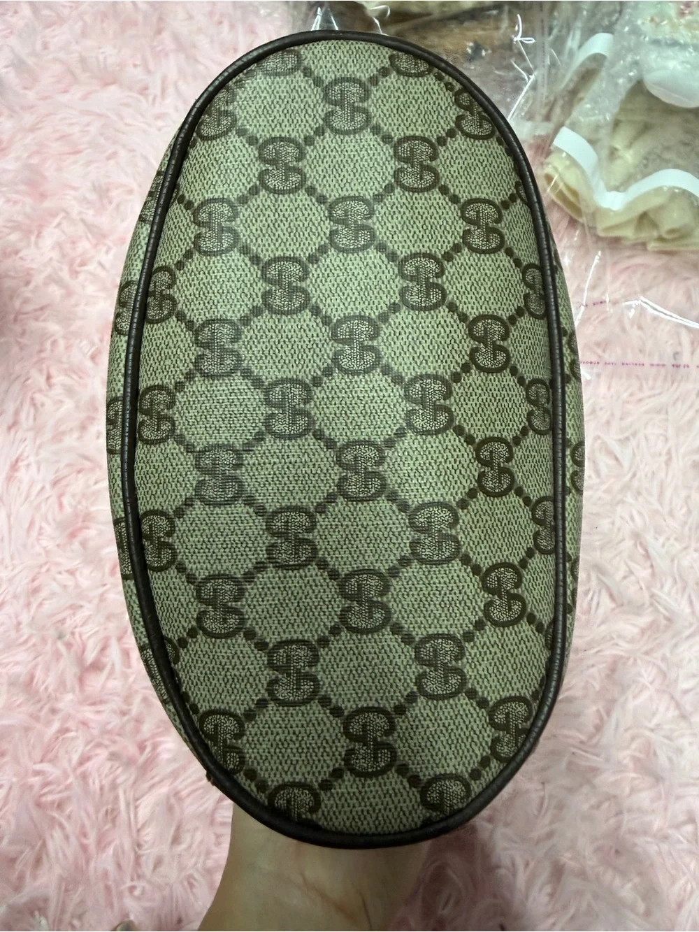 Gucci Beige Brown GG Canvas Hobo with Green-Red Web Stripe